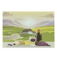 thumbnail image 1 of Winery Cutting Board, Wine Cheese Bread with Mountain Landscape in French Rurals Pastoral Scenery, Decorative Tempered Glass Cutting and Serving Board, Large Size, Green Purple Cream, by Ambesonne, 1 of 1