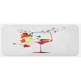 thumbnail image 1 of Winery Kitchen Mat, Wine Glass with Colorful Imaginary Growing Leaves Aroma Sommelier Relax Joy, Plush Decorative Kitchen Mat with Non Slip Backing, 47" X 19", Multicolor, by Ambesonne, 1 of 1