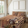 thumbnail image 1 of Ambesonne Rustic Fitted & Top Sheet Set with Shams, Wooden Table Wine Corks, Brown, 1 of 4