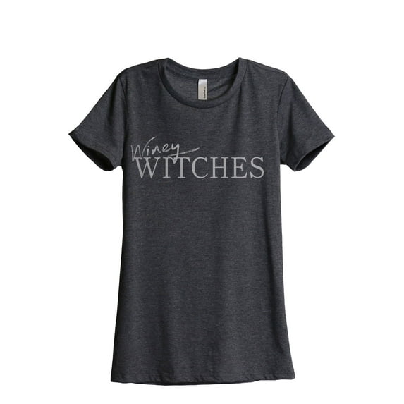 Winey Witches Women's Fashion Relaxed T-Shirt Tee Charcoal Grey Medium