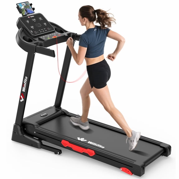 Winfita Folding Treadmill with Incline, 3.5HP Treadmill for Home w/ 300lb Capacity, 64 Programs