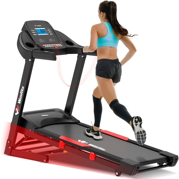 Winfita 4.5HP Treadmill with 0-15% Auto Incline, 300 lbs Capacity Foldable Treadmill with 10 mph, 64 Preset, 3 Modes, Heart Rate, Self-Standing Electric Treadmill for Home Office Workout Fitness