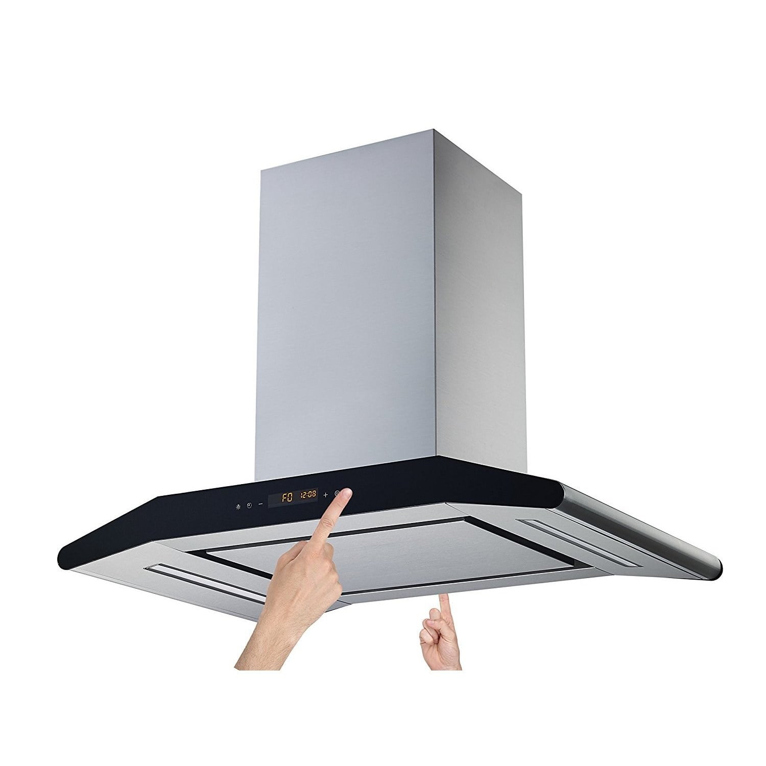 Hermitlux 30 inch Built-In/Insert Range Hood, 600 CFM 3 Speed Vent Hood, Ducted/Ductless Convertible, Stainless Steel Range Hoods with Bright LED
