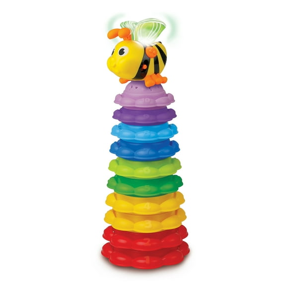 Winfun Stack 'n Learn Bee and Sunflowers Toy for Ages 6 Months and Up, 10 Pieces