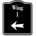 thumbnail image 1 of Wing 1 Left Arrow BLACK Aluminum Composite Sign, 20"x24", 1 of 9
