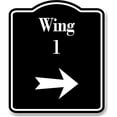 thumbnail image 1 of Wing 1 Right Arrow BLACK Aluminum Composite Sign, 20"x24", 1 of 9