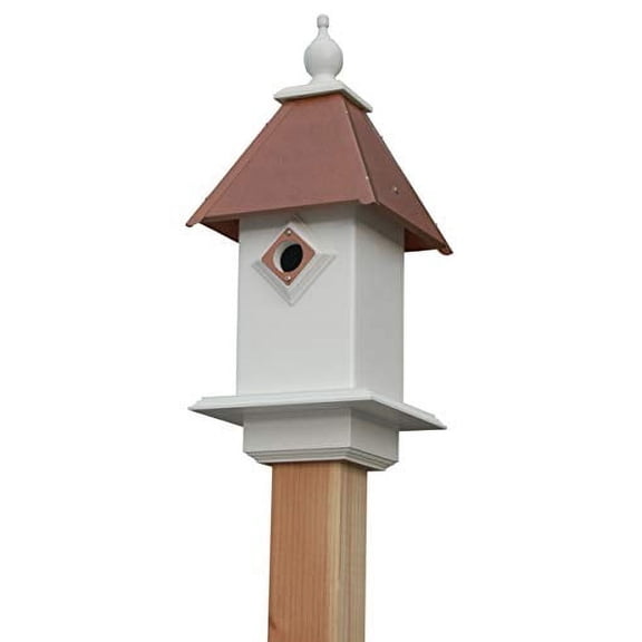 Wing & A Prayer Classic Bluebird House, Hammered Copper Colored Roof