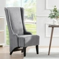 thumbnail image 1 of Wing Back Accent Chair, Upholstered Dining Chair with Birch Wood Legs, High Back Indoor Sofa Chair, Leisure Tufted Side Chair for Living Room, Dining Room or Bedroom, Gray, 1 of 7