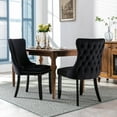 thumbnail image 1 of Wing-Back Button Tufted Dining Chairs, High-end Velvet Upholstered Dining Chairs with Nailhead Back and Solid Wood Legs, Solid Wood Dining Chairs for Kitchen Bedroom Dining Room (Black,Set of 2), 1 of 9
