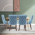 thumbnail image 1 of DONICK Wing-Back Dining Chair,Kitchen & Dining Room,Velvet,Soild Wood,Nailhead Trim(Light Blue,Set of 2), 1 of 10