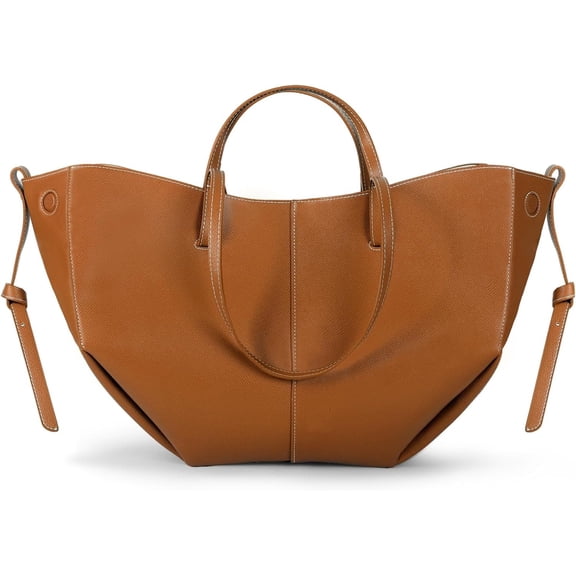 Wing Bag Cyme Cowhide Tote Women Bucket Handbag Leather Lightweight Versatile Bag for Work Travel Shopping