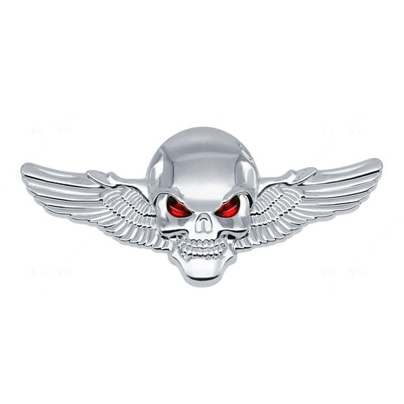 Wing Car Decal Metal Skeleton Car Sticker Skull Emblems Auto Trunk Badge Decal For Vehicles Metal Sticker