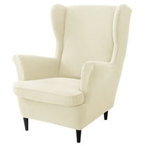 Wing Chair Slipcover Chair Covers For Wingback Chairs,Stretch Sofa Cover Furniture Protector Couch Soft With Elastic Bottom-Beige-Chair Cover
