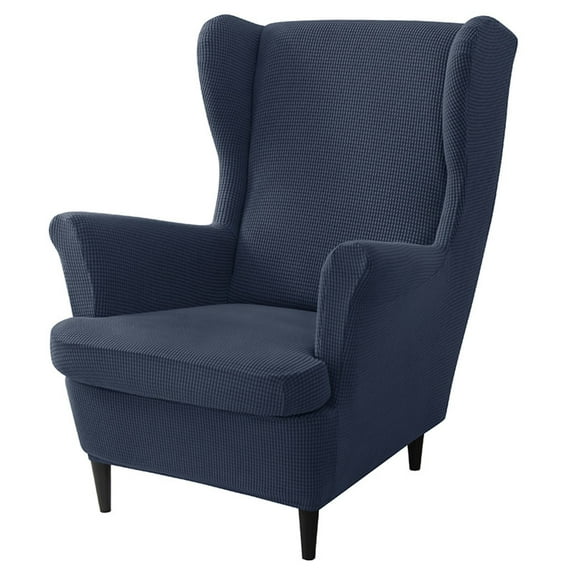 Wing Chair Slipcover Chair Covers For Wingback Chairs,Stretch Sofa Cover Furniture Protector Couch Soft With Elastic Bottom-Navy Blue-Chair Cover