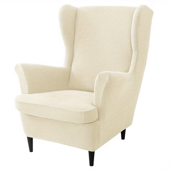 Wing Chair Slipcovers Elastic Wingback Chair Covers 2 Pieces Wingback Armchair Slipcover Stretch Chair Slip Covers for Living Room Bedroom