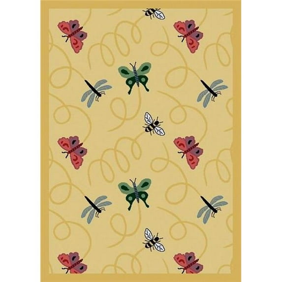 Wing Dings Gold 3 ft.10 in. x 5 ft.4 in. WearOn Nylon Machine Tufted- Cut Pile Nature Rug