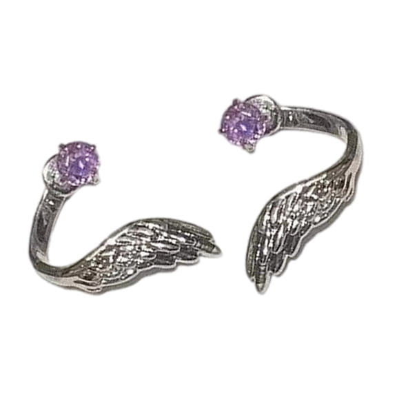 Wing Ear Studs with Sparkling Crystal Detailing Comfortable Piercing Earrings