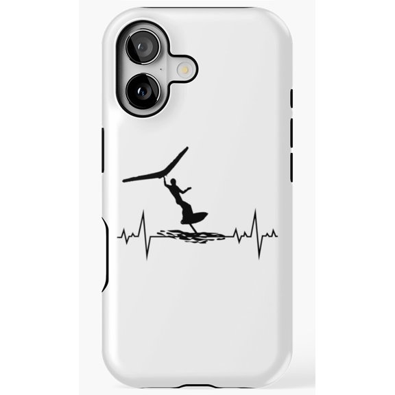 Wing Foiling Surfing Heartbeat Sports Art Graphic Design Case Phone Case for iPhone 17 16 15 14 13 12 11 Pro Max