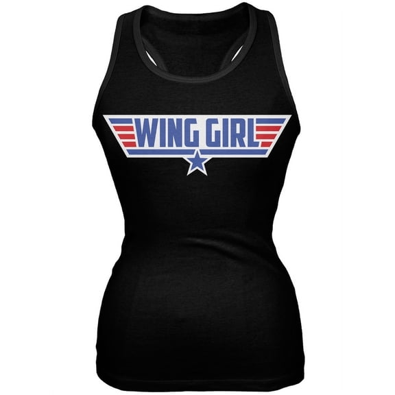 Wing Girl Black Juniors Soft Tank Top - Small