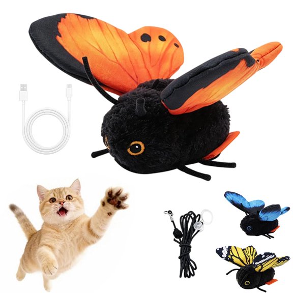 Wing Hunt Cat Toy, Interactive Flapping Butterfly Toy with Smart Sensing Motion for Cats