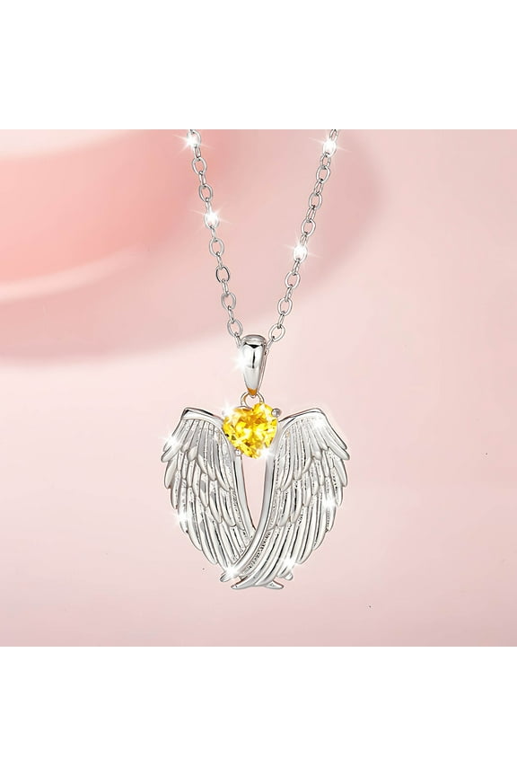 Wing Necklace for Women, Usavan Fashionable Pendant Wing Chain Zirconia, Elegant Copper Electroplated Jewelry Gift for Her