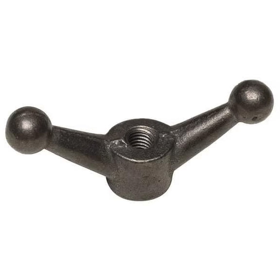 Wing Nut, 1/2"-13, Malleable Iron, Plain, 1.875 in Ht, 4-1/2 in Max Wing Span, 5 PK