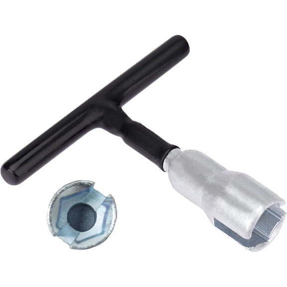 Wing Nut Tool, T Handle Wing Nut Hand Tool, Wing Nut Driver for Eye Screws and Screw-in Hooks Heavy Duty Metal Manual Installation Tightening Release Portable Wing Nuts Tool