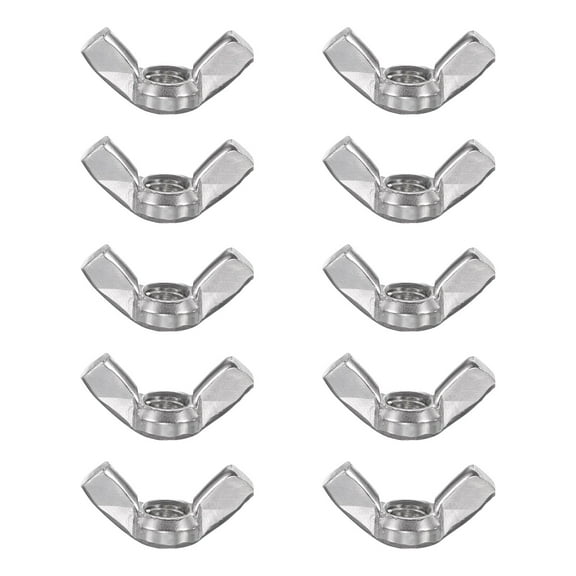 Wing Nuts, 10 Pcs 1/4"-20 304 Stainless Steel Butterfly Wing-Nut Fasteners Parts for Repair Install House Furniture Boat, Silver