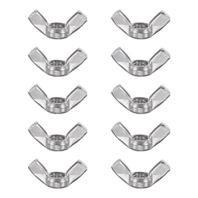Wing Nuts, 10 Pcs 1/4"-20 304 Stainless Steel Butterfly Wing-Nut Fasteners Parts for Repair Install House Furniture Boat, Silver