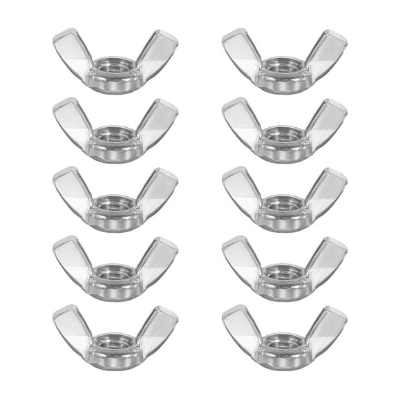 Wing Nuts, 10 Pcs 3/8"-16 304 Stainless Steel Butterfly Wing-Nut Fasteners Parts for Repair Install House Furniture Boat, Silver