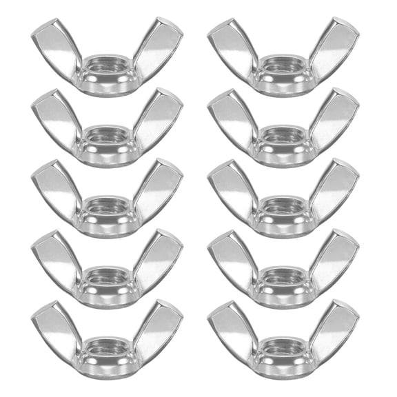 Wing Nuts, 10 Pcs M12 x 1.75 Stainless Steel Butterfly Wing-Nut Fasteners Parts Metric Thread for Repair Install House Furniture Boat, Silver