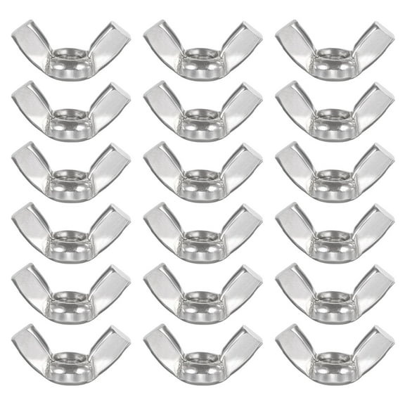 Wing Nuts, 20 Pcs M6 x 1 Stainless Steel Butterfly Wing-Nut Fasteners Parts Metric Thread for Repair Install House Furniture Boat, Silver