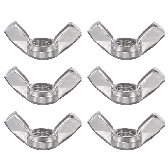 Wing Nuts, 6 Pcs 5/16"-18 304 Stainless Steel Butterfly Wing-Nut Fasteners Parts for Repair Install House Furniture Boat, Silver
