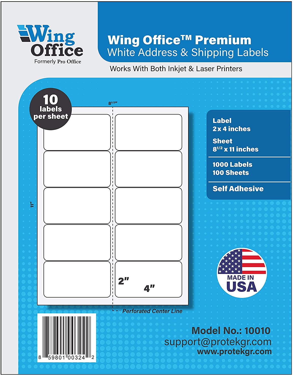 4 Inch Label Wing Office Premium 1000 Self Adhesive Shipping Labels for Laser ...