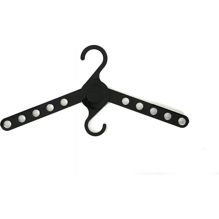 Wing Smart Hanger Flat Foldable Heavy Duty Plastic Clothes Hanger Space Saving Organizer for Closet Dual Hooks Notched Shoulders Multiple