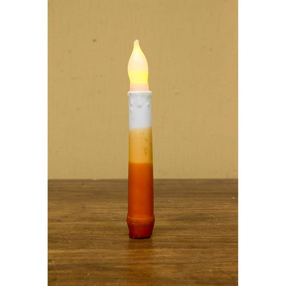 Wing Tai Trading Candy Corn LED Taper Candle, Orange