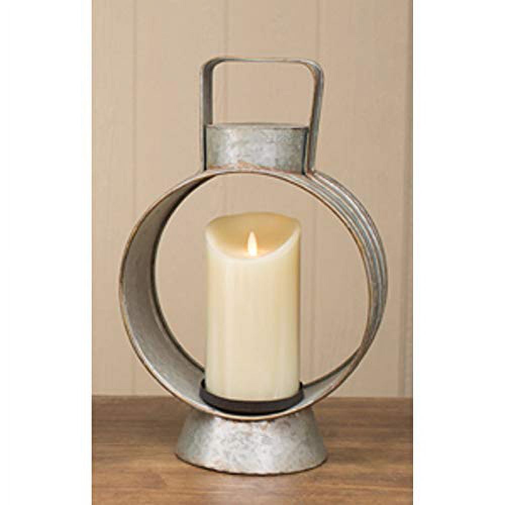 Wing Tai Trading Galvanized Round Open Lantern, Gray