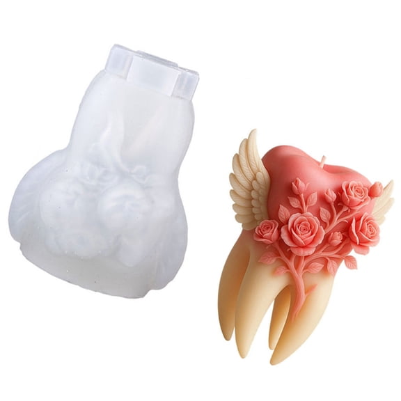 Wing Teeth Rose Silicone Mold for Making and Epoxy Resin, Easy Demolding