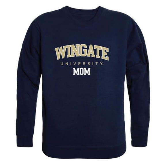 Wingate University Bulldogs Mom Crewneck Sweatshirt, Navy - Extra Large