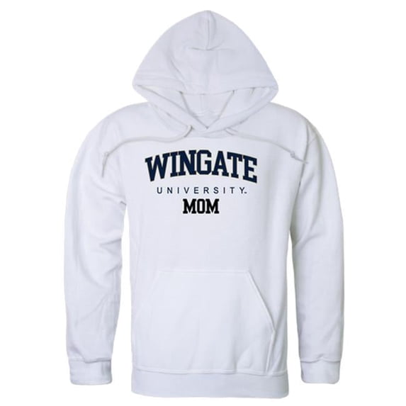 Wingate University Bulldogs Mom Hoodie, White - Extra Large