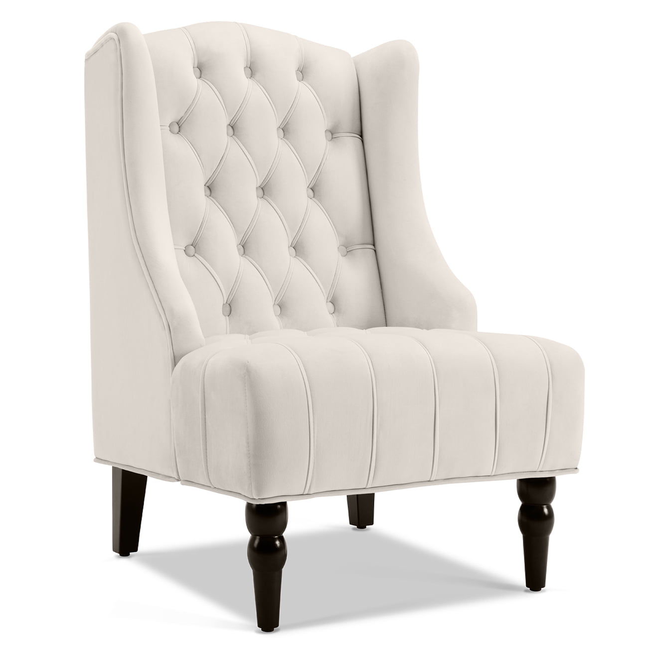 Wingback Accent Chair Tall High back Living Room Tufted Nailhead - Gray ...