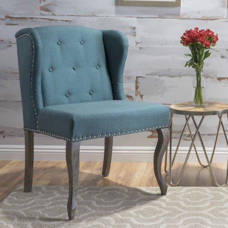 Wingback Armchair In Teal With Button Back And Style Legs Stylish Accent Chair Shape Trim