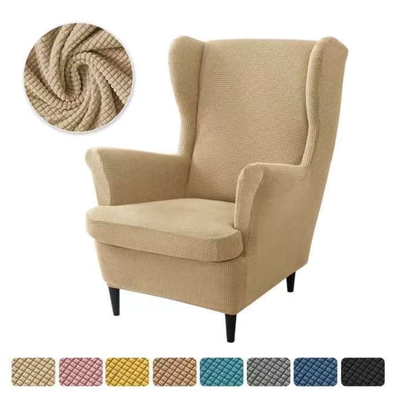 Wingback Chair Covers Slipcover,2 Piece Stretch Wing Chair Covers,Waterproof Soft Wingback Armchair Slipcover for Living Room and Bedroom