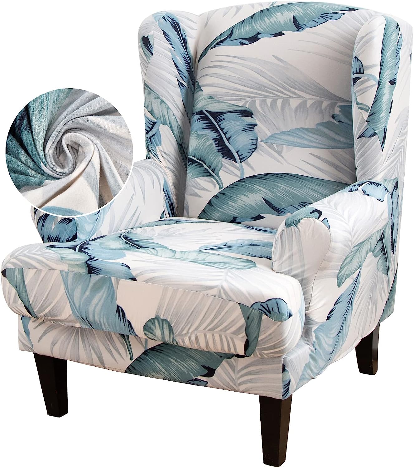 Wingback Chair Slipcover,2 Piece Slipcovers with Cushion Cover for