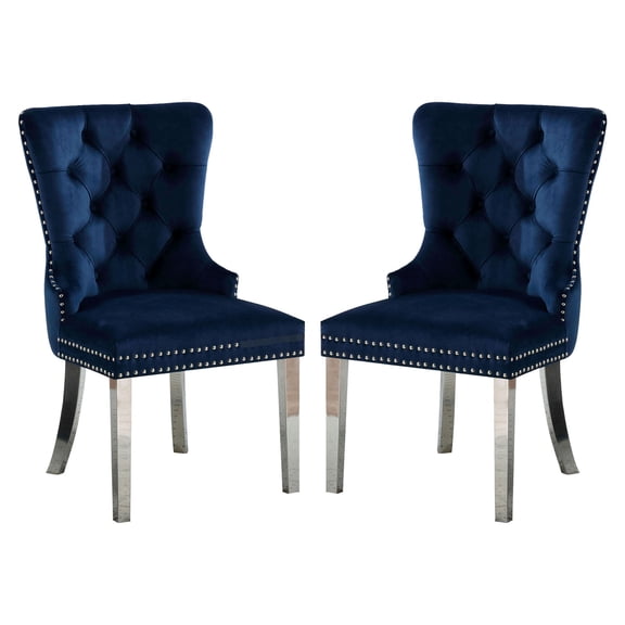 Wingback Design with Studded Edges / Comfortable and Fashionable Dining Chairs