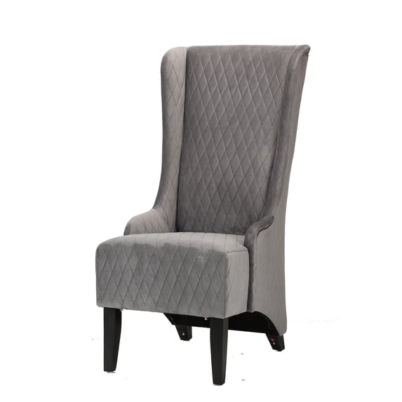 Wingback Dining Chair Vintage Retro Sofa Side Chair Upholstered Armless Accent Chair Gray