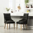 thumbnail image 1 of Wingback Hostess Chairs | Create a Plush Inviting Dining Atmosphere | Natural Wood Grain and Linen - look Upholstery | Meet Various Color Preferences, 1 of 6