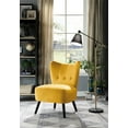 thumbnail image 1 of Wingback Living Room Chair, Cute Velvet Accent Chair, Button Tufted Leisure Reading Chair with Thick Cushion, Armless Club Chair for Bedroom, Living Room and Dorm, Yellow, 1 of 4