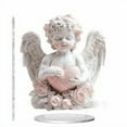 thumbnail image 1 of Winged Angel Baby Acrylic Tabletop Ornament,Elegant Home Desktop Decor for Shelves, Desks, or Mantels, Spiritual Gift, Clear Glass-Like Figurine, 1 of 5