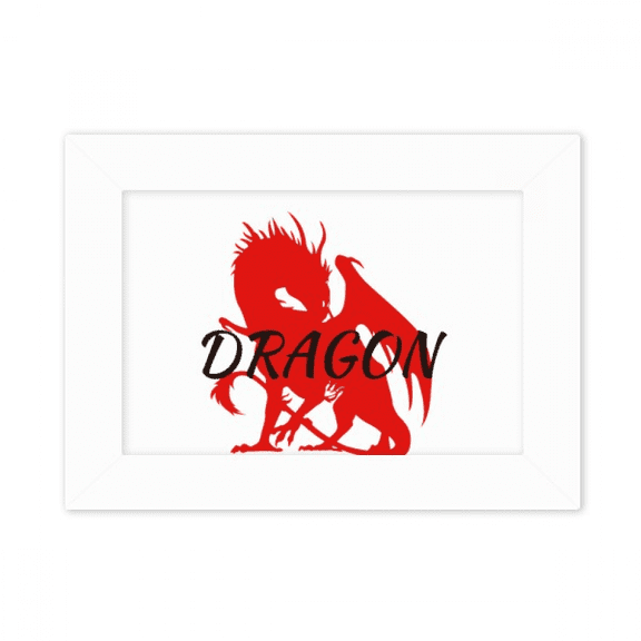 Winged Animal Dragon Myth East West Photo Mount Frame Picture Art Painting Desktop 5x7 inch